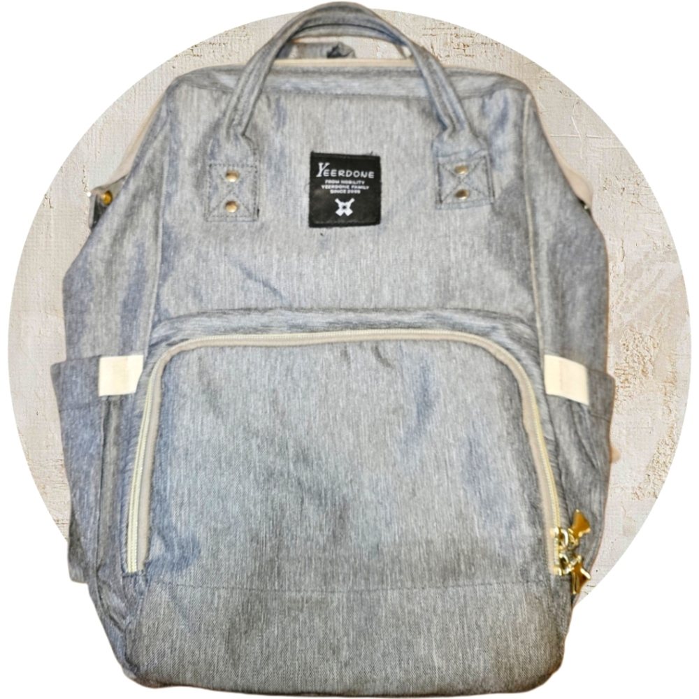 Gray‎ Backpack / Diaper Bag Gold Hardware